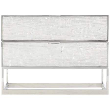 Contemporary Nightstand with Stainless Steel Frame